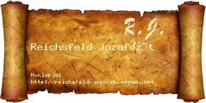 Reichsfeld Jozafát névjegykártya
